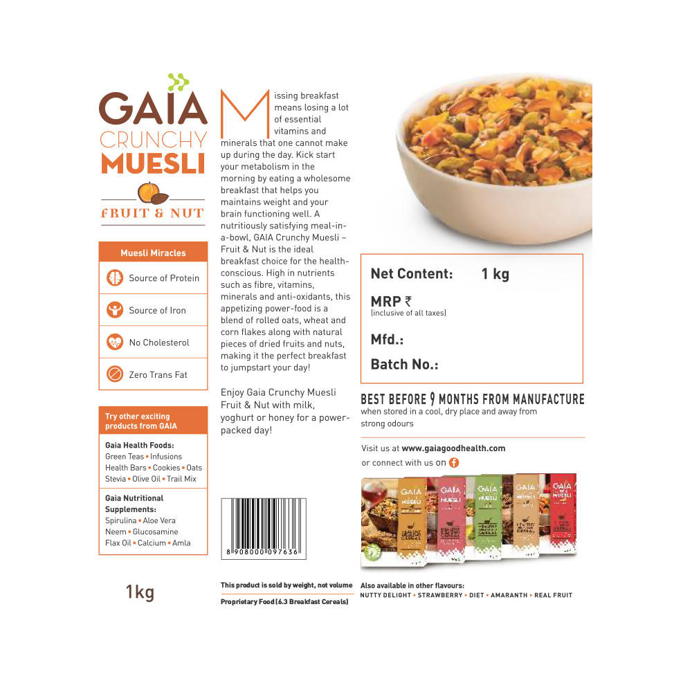 Gaia Crunchy Muesli–Fruit & Nut