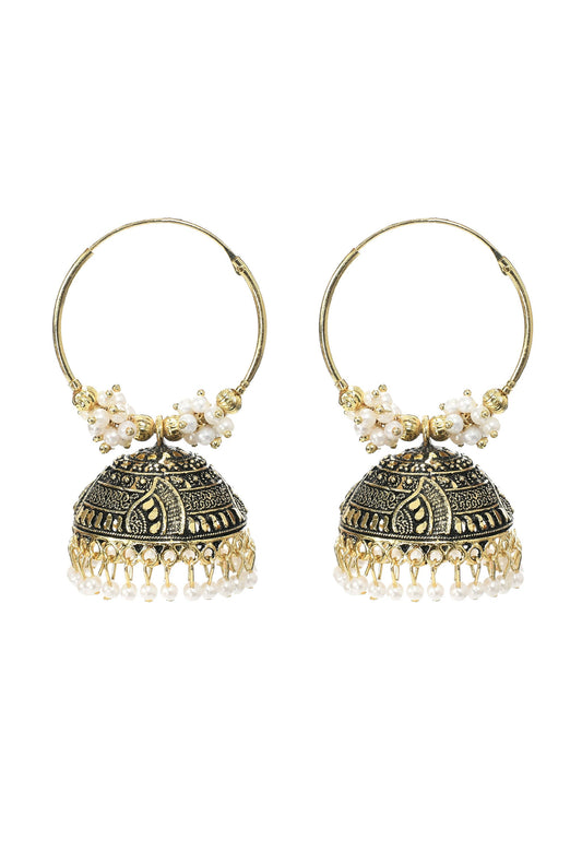 Mominos Fashion Johar Kamal Women's Latest Designer Golden Color Jhumkas