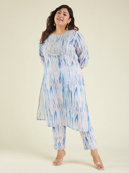 Janasya Light Silk Blend Tie & dye Straight Kurta Set | Swadesiicart