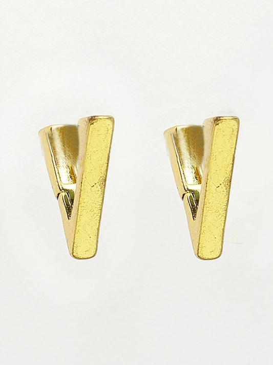 NVR Men's Gold-Polished Geometric Shape Stainless Steel Studs Earring | Swadesiicart