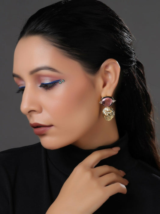 Pink Danglers- Ruby Raang | Swadesiicart