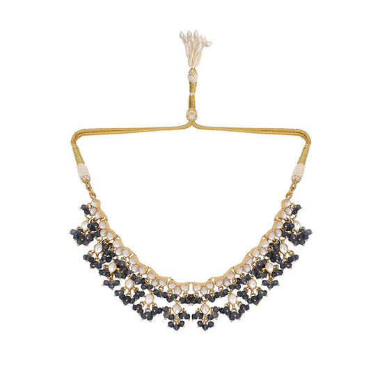 Nuyug 22K Gold Plated Azure Dusk Kundan Necklace