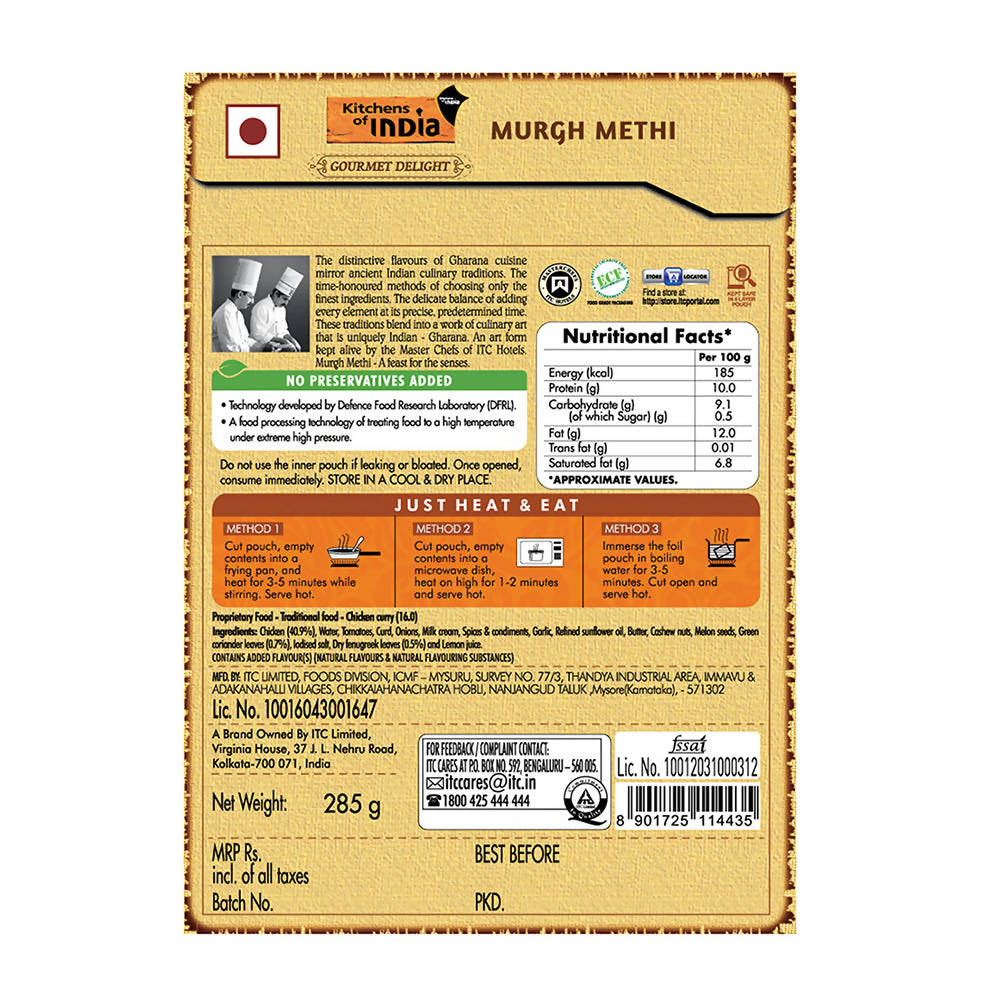 Kitchens of India Murgh Methi - Swadesiicart
