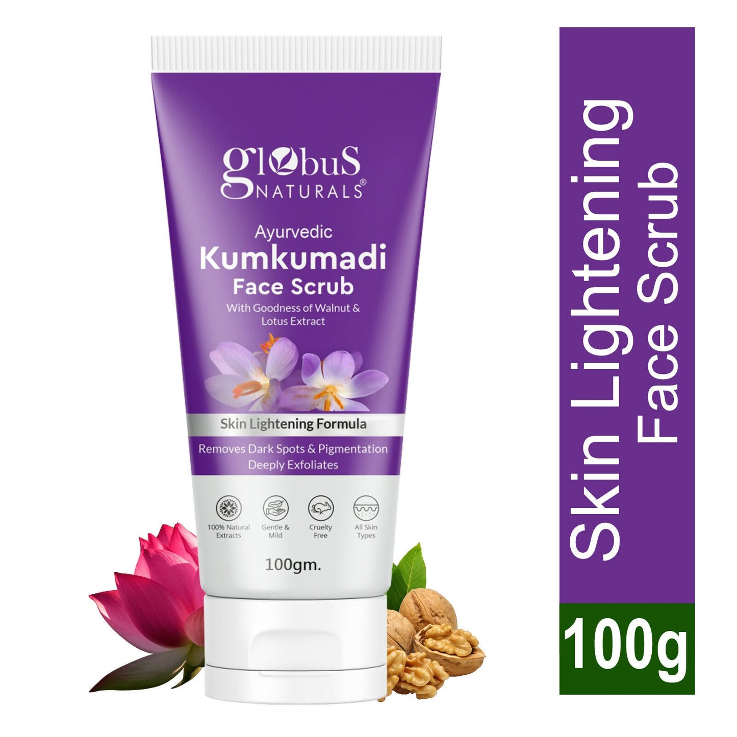 Globus Naturals Ayurvedic Kumkumadi Skin Lightening Face Scrub | Swadesiicart