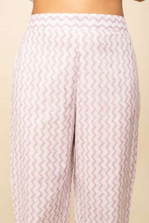 FIORRA Women's White Cotton A-Line Kurta Pant With Dupatta - Swadesiicart