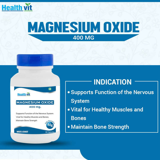 Healthvit Magnesium Oxide 370mg Capsules