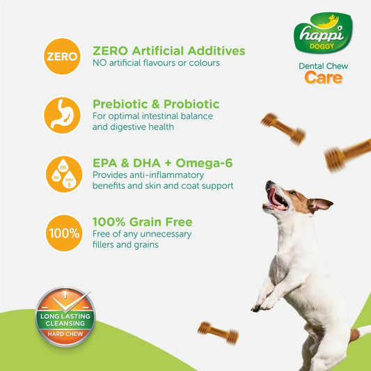 Happi Doggy Dental Chew Care Immune Support Turmeric & Shiitake