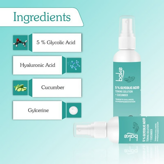 Bake 5% Glycolic Acid Toning Solution | Swadesiicart