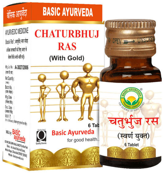 Basic Ayurveda Chaturbhuj Ras (with Gold) Tablet | Swadesiicart