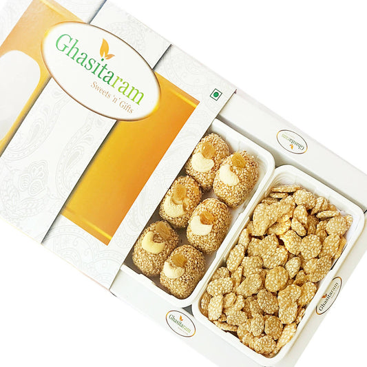 Ghasitaram Sankranti /Lohri Gifts Sweets-Til Laddoo And Gud Revadi Hamper | Swadesiicart
