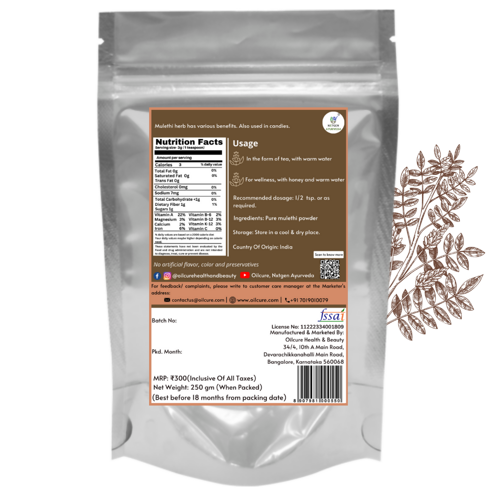 Nxtgen Ayurveda Mulethi / Yashtimadhu Powder - Swadesiicart