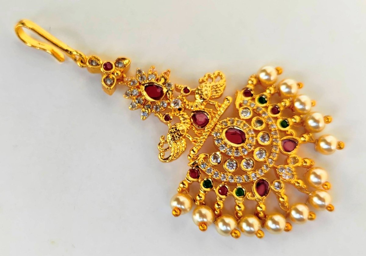 AD Peacock Bridal Beautiful Maang Tikka | Swadesiicart