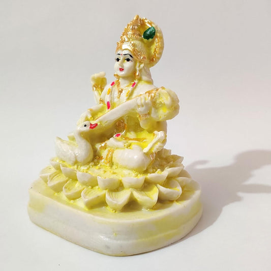 Goddess Handcrafted Saraswati Idol - Swadesiicart