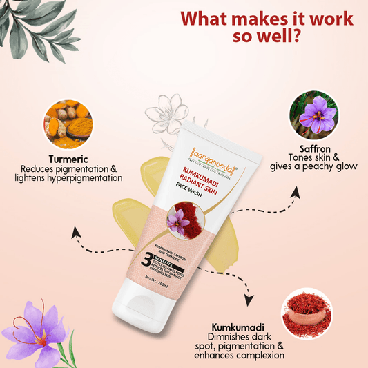 Aaryanveda Kumkumadi Radiant Skin Face Wash - Swadesiicart