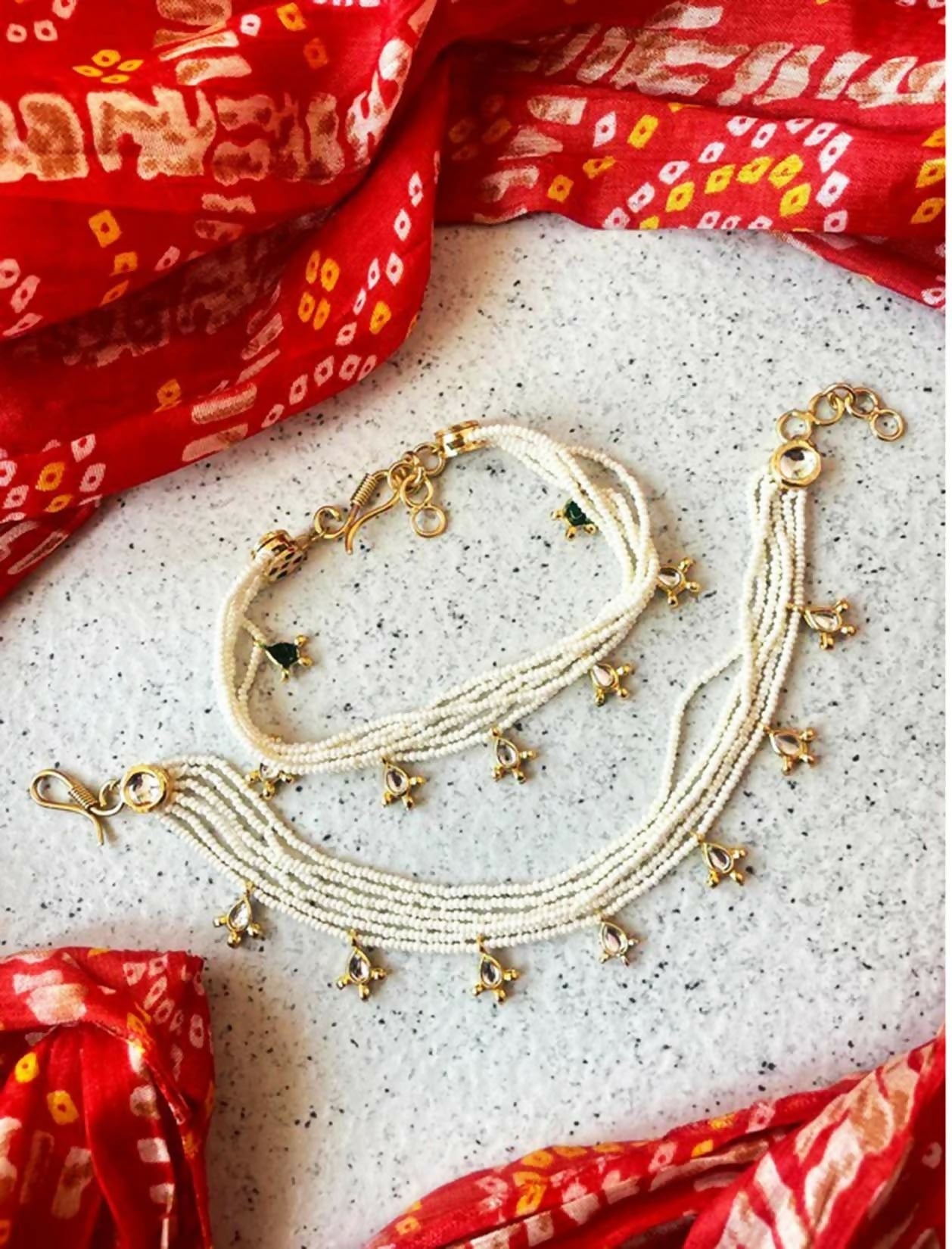 Joban Fashion Kundan With Cheer Anklets | Swadesiicart