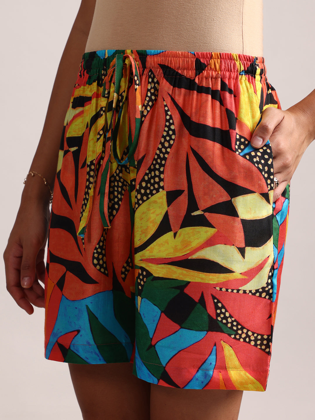 Zaccai Women's Multi Muslin Tropical Co-Ords - Swadesiicart