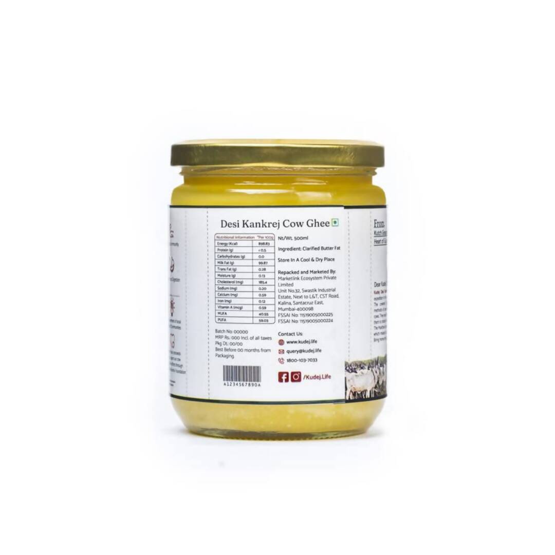 Kudej Desi Kankrej Cow A2 Ghee | Premium and Organic Desi Ghee | Cultured Pure Ghee | Swadesiicart