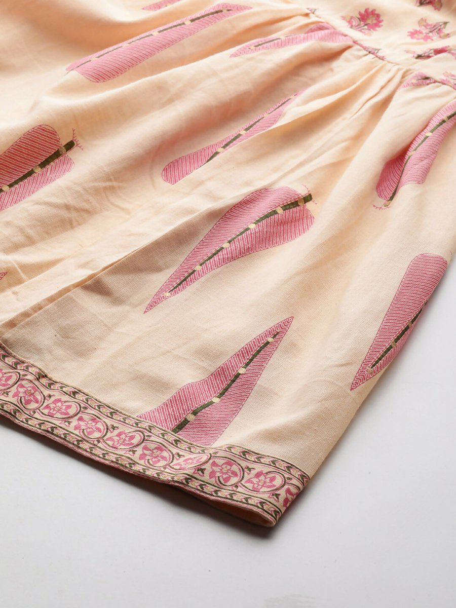 Ahalyaa Women's Traditional wear Co-ords - Tan - Swadesiicart