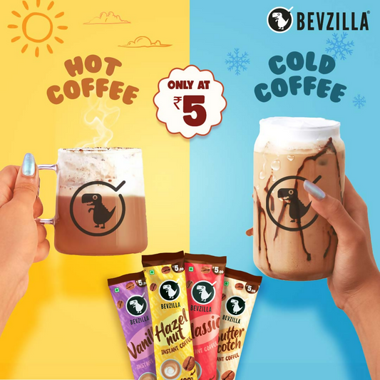 Bevzilla 25 Flavoured Coffee Sachets + Shaker | Swadesiicart