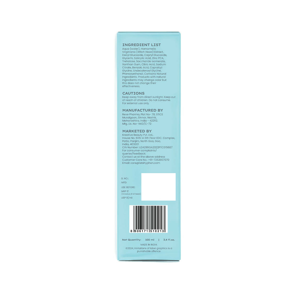 Hyphen By Kriti Sanon Clarifying Acne Cleanser With 2% Salicylic Acid, Anti-Acne Face Wash For Oil Control - Swadesiicart