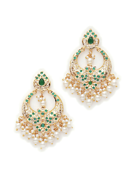 Jadau Earrings (Gold) - Ruby Raang | Swadesiicart