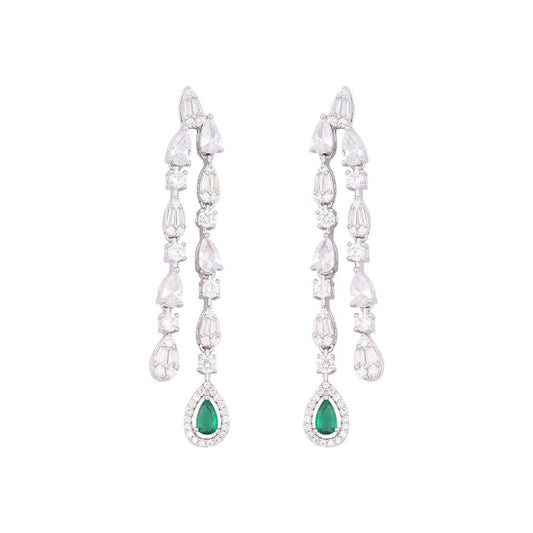 Nuyug Crystal Luster Cubic ZIrcon Necklace Set | Swadesiicart
