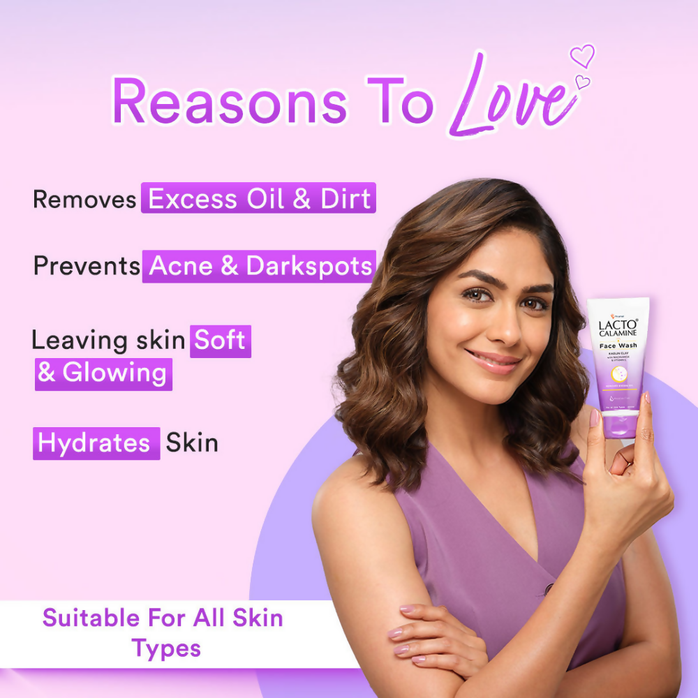 Lacto Calamine Face Wash with Kaolin Clay, Niacinamide & Vitamin E for All Skin Types - Swadesiicart