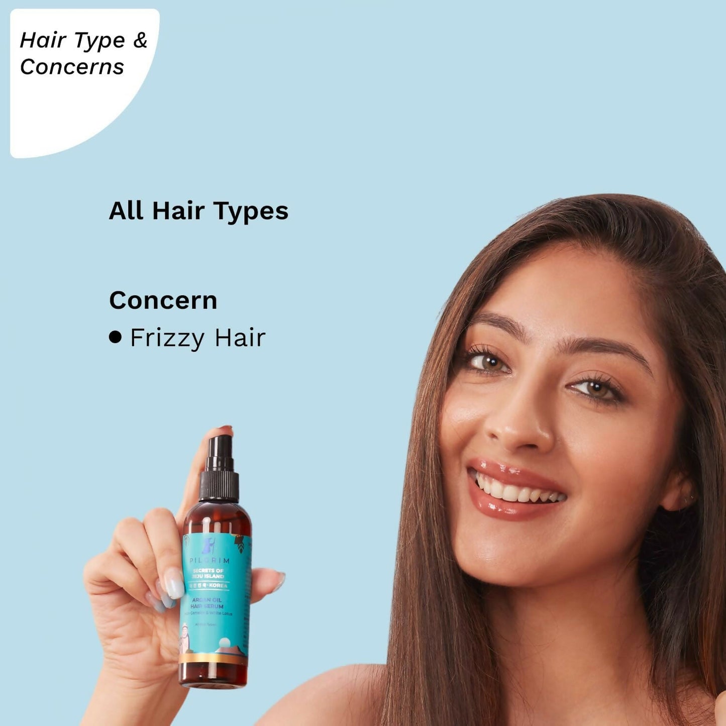 Pilgrim Argan Oil Hair Serum For Dry Frizzy Hair, Hair Smoothing & Soft Hair - Swadesiicart