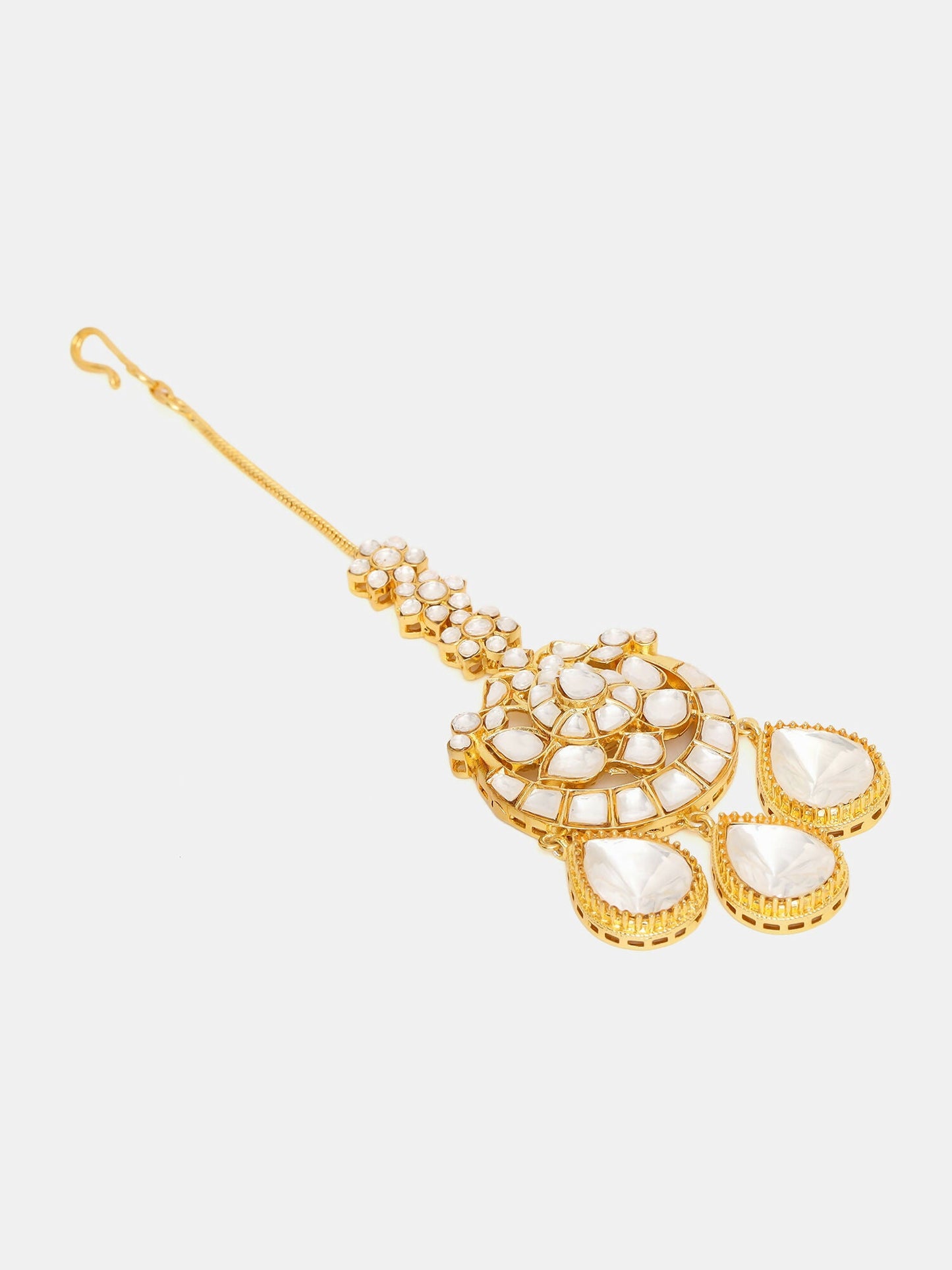 Ruby Raang 22k Gold Polished Kundan Maang Tikka | Swadesiicart