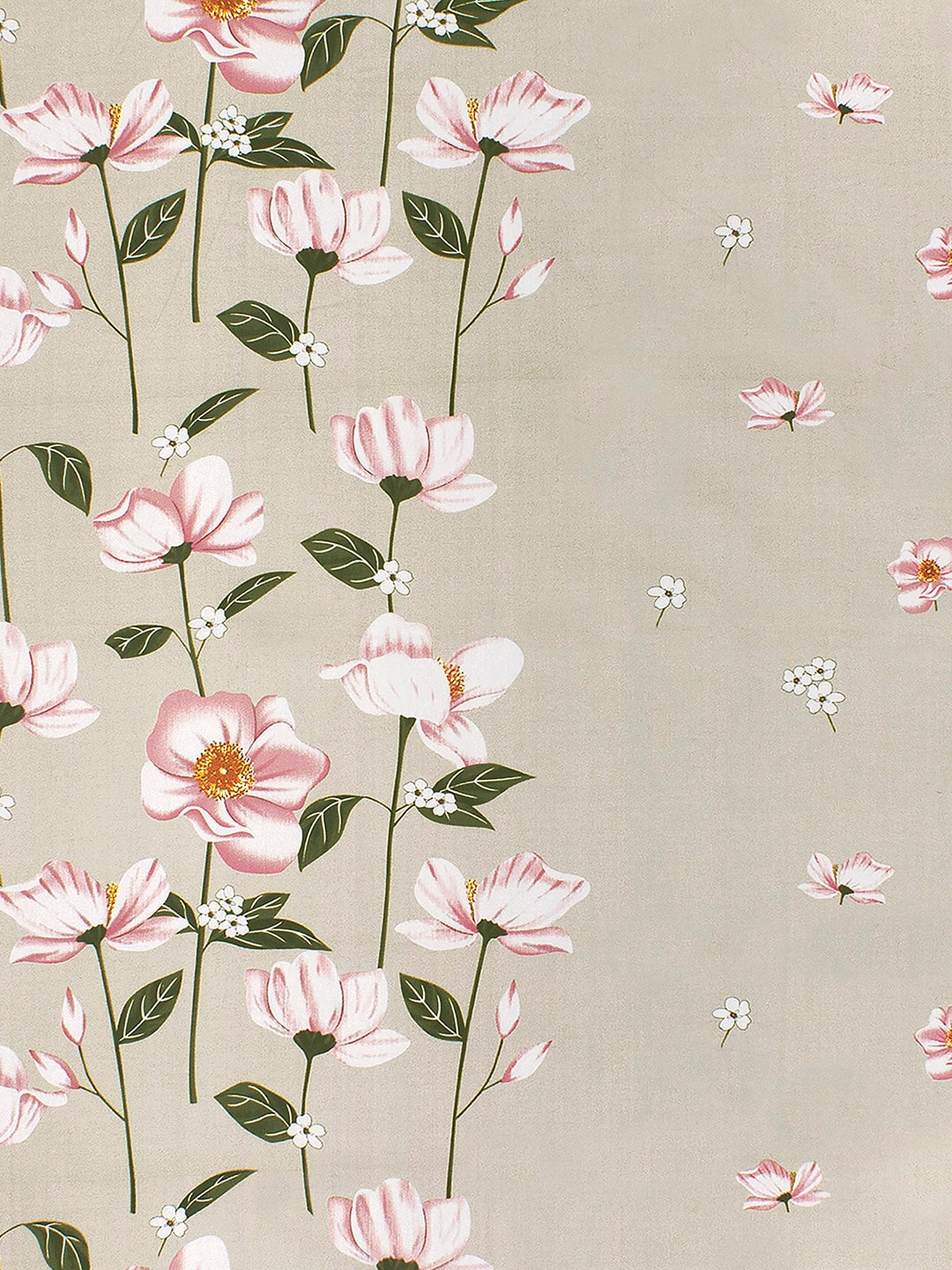 Story@home Beige & Red Floral Flat 240 TC 1 Double Bedsheet with 2 Pillow Covers - Swadesiicart