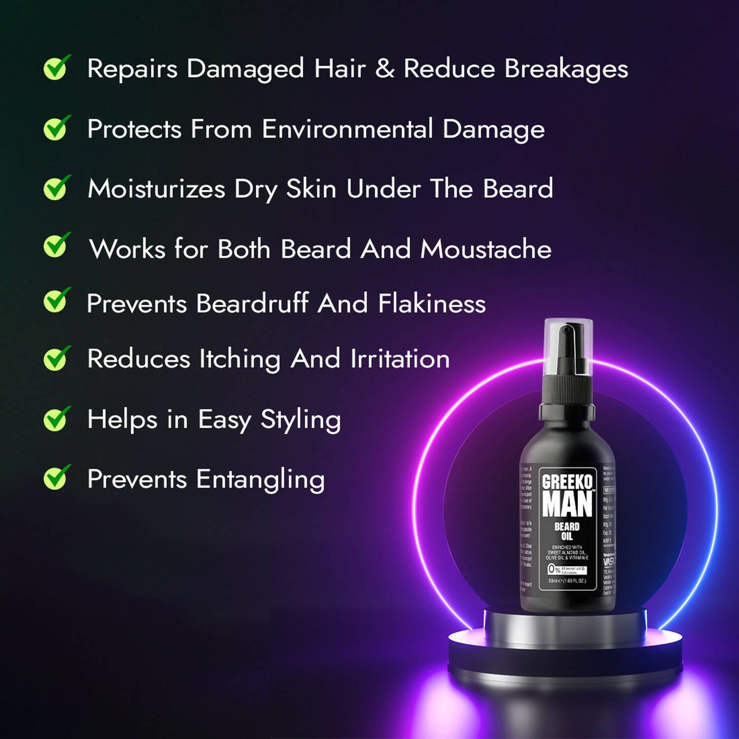 Vasu Healthcare Greeko Man Beard Oil - Swadesiicart