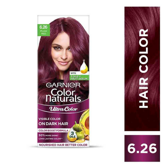 Garnier Color Naturals Ultra Hair Color - 6.26 Plum Red - Swadesiicart