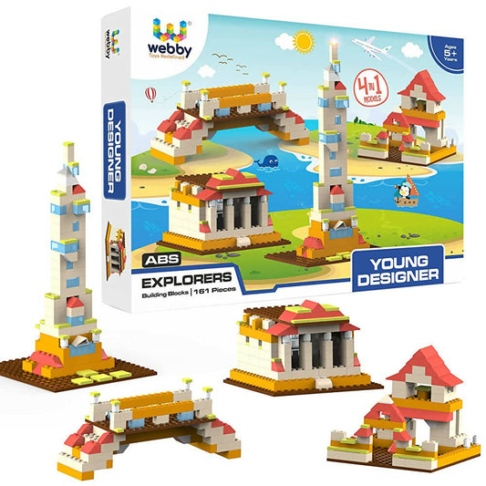 Webby 4 in 1 Young Designer ABS Toy Set for Kids (161 Pcs) - Salasar INC
