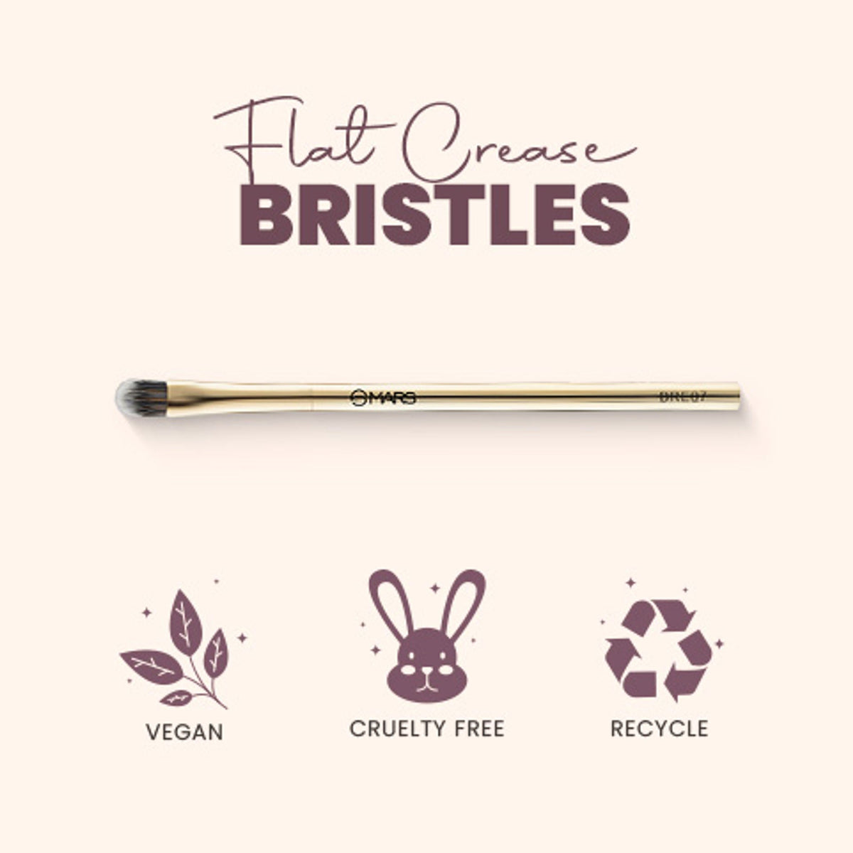 MARS Cosmetics Artist's Arsenal Professional Flat Crease Brush - Golden