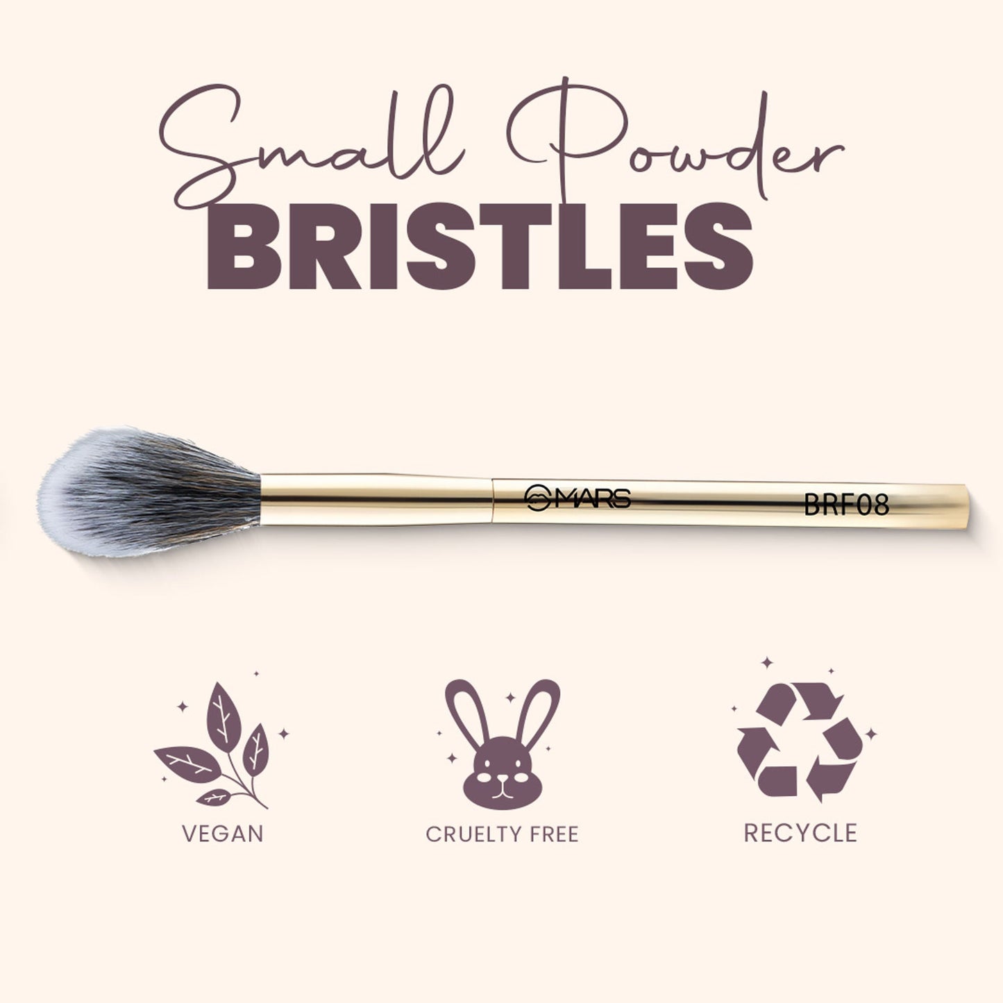 MARS Cosmetics Artist's Arsenal Professional Small Powder Golden Brush BRF-08 - Swadesiicart