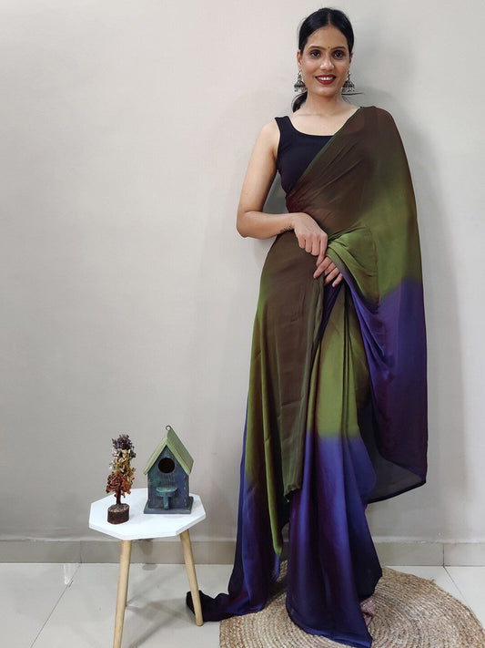 Mitera Ombre Dyed Ready to Wear Saree | Swadesiicart