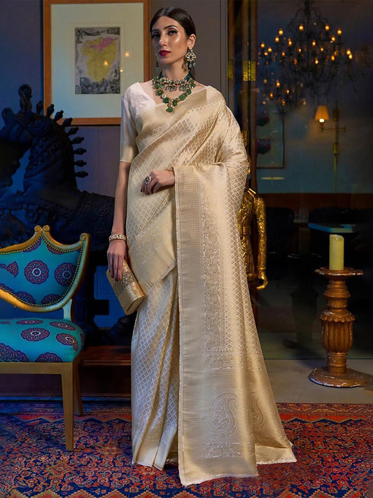 Kalini Woven Design Zari Banarasi Saree | Swadesiicart