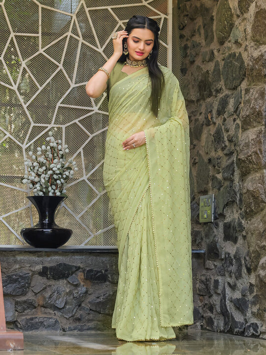 Tikhi Imli Embellished Sequinned Saree | Swadesiicart