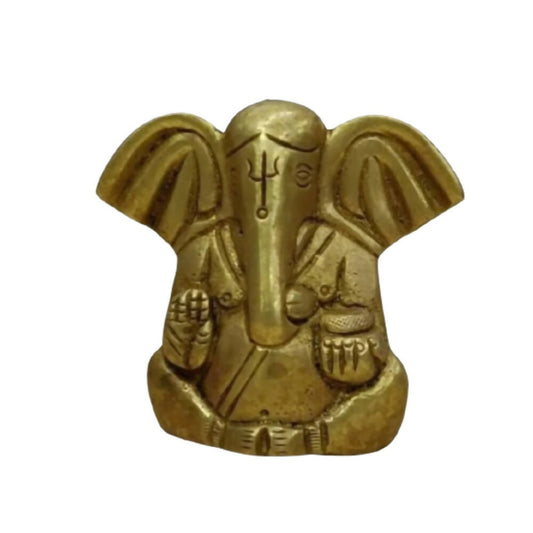 Tamas Brass Ganesha Statue for Temple | Golden Finish | Pooja Idol - Tamas