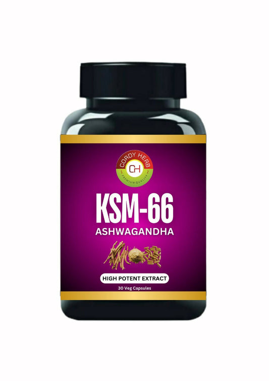 Cordy Herb KSM 66 Ashwagandha Veg Capsules - Swadesiicart