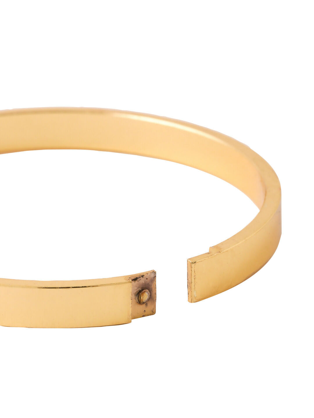 NVR Men's Set of 2 Gold & Silver Metal Brass-Plated Interlock Kada Bracelet