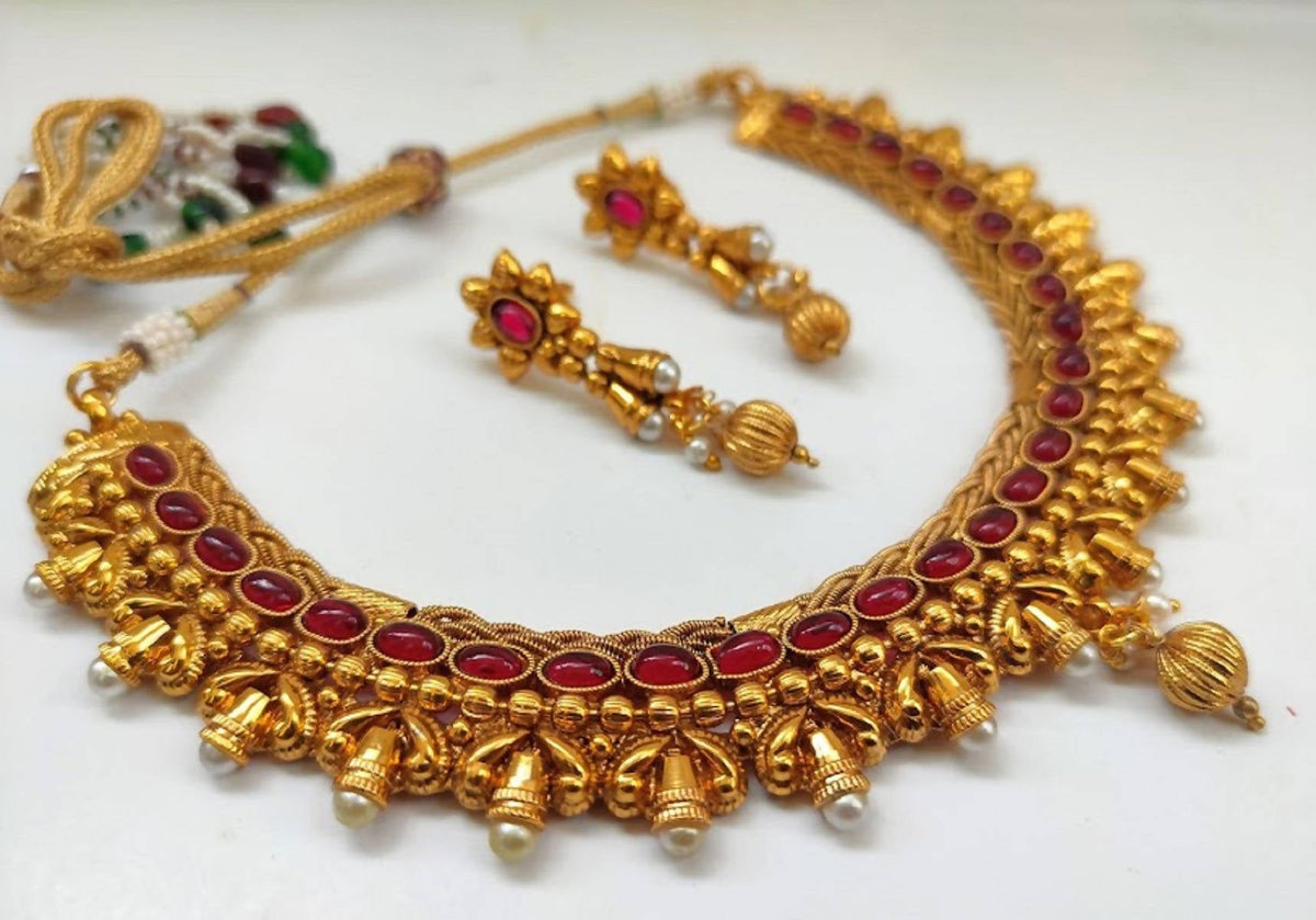 Pink kemp Designer Necklace Set