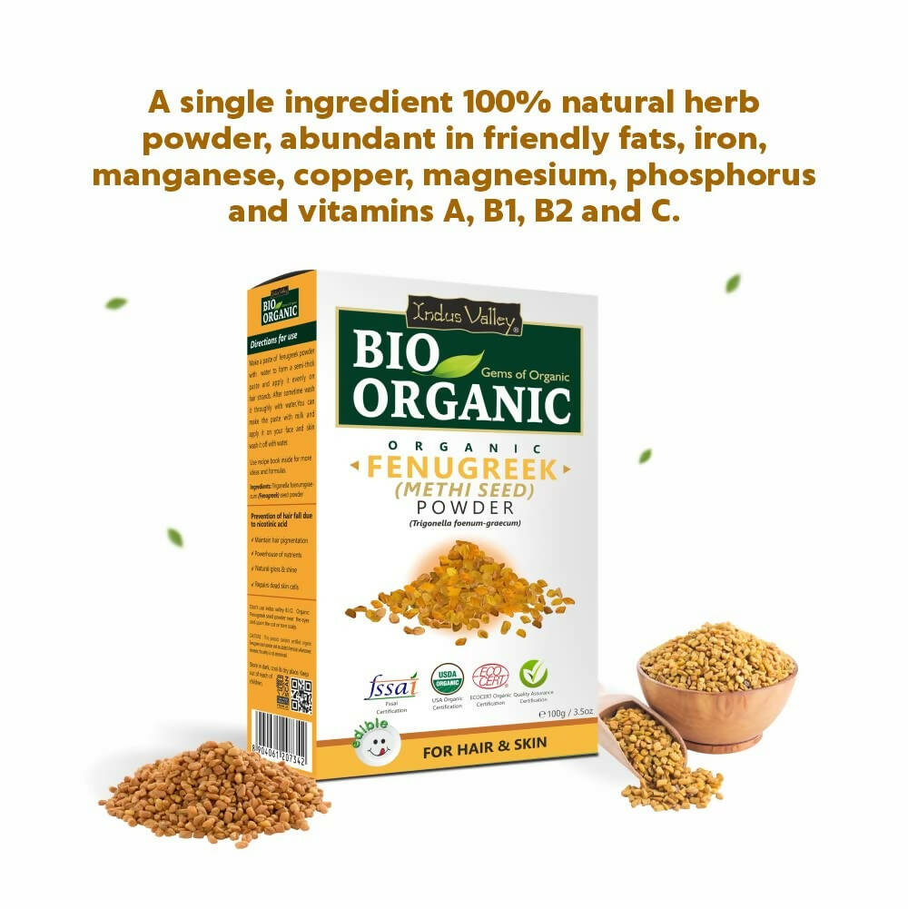 Indus Valley Bio Organic Fenugreek (Methi Seed) Powder - Swadesiicart