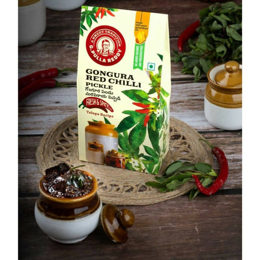 Pulla Reddy Gongura Red Chili Pickle - Swadesiicart