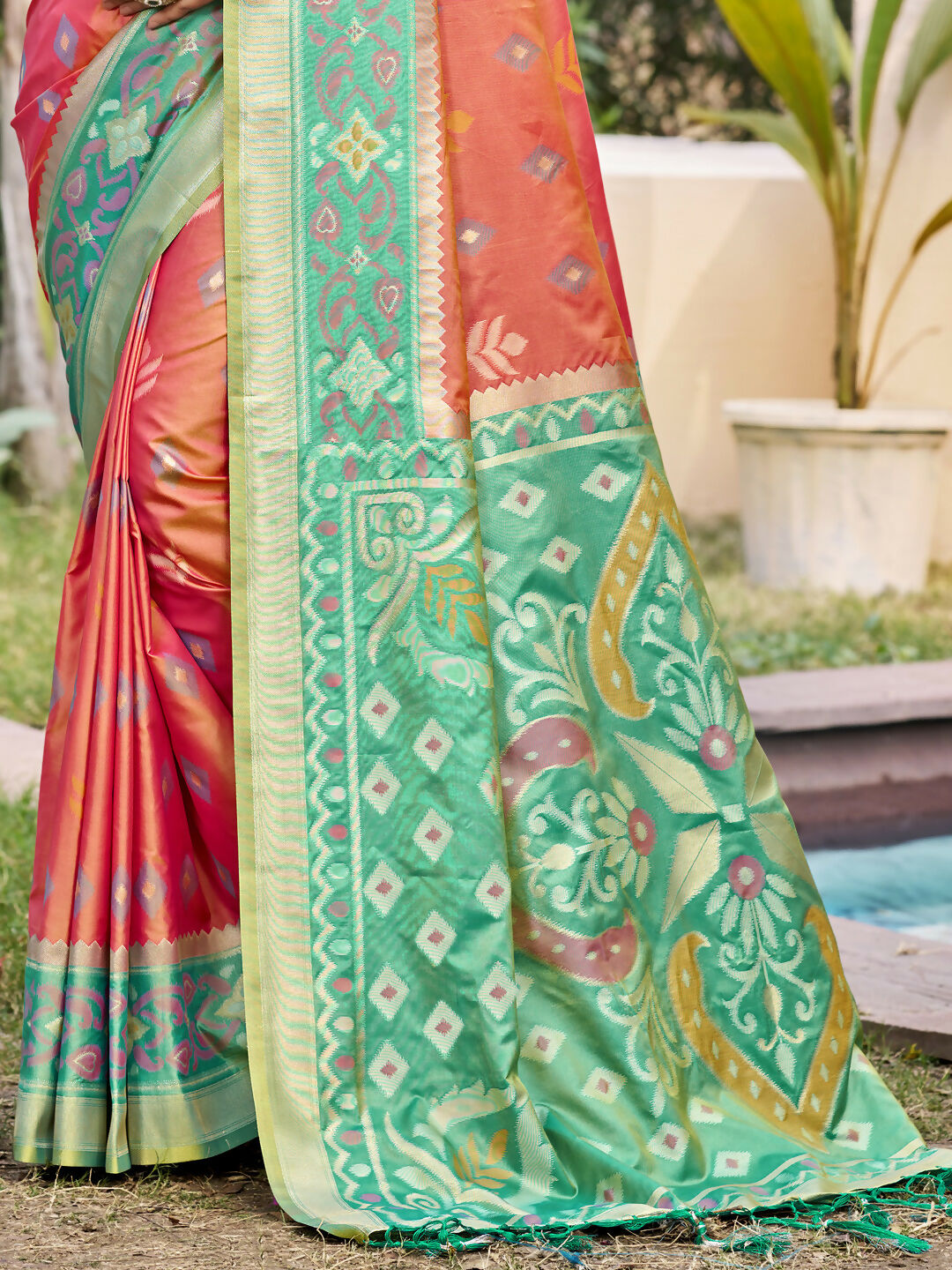 Shree Shyam Fashion Mustard Pochampally Silk Saree