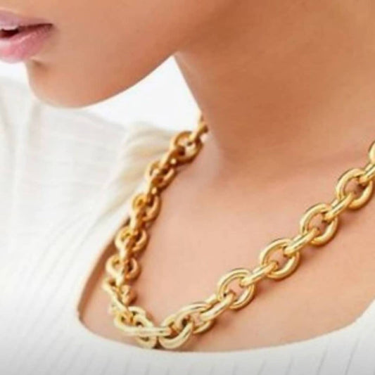 Bling Accessories Matt Gold Metal Chain Necklace | Swadesiicart