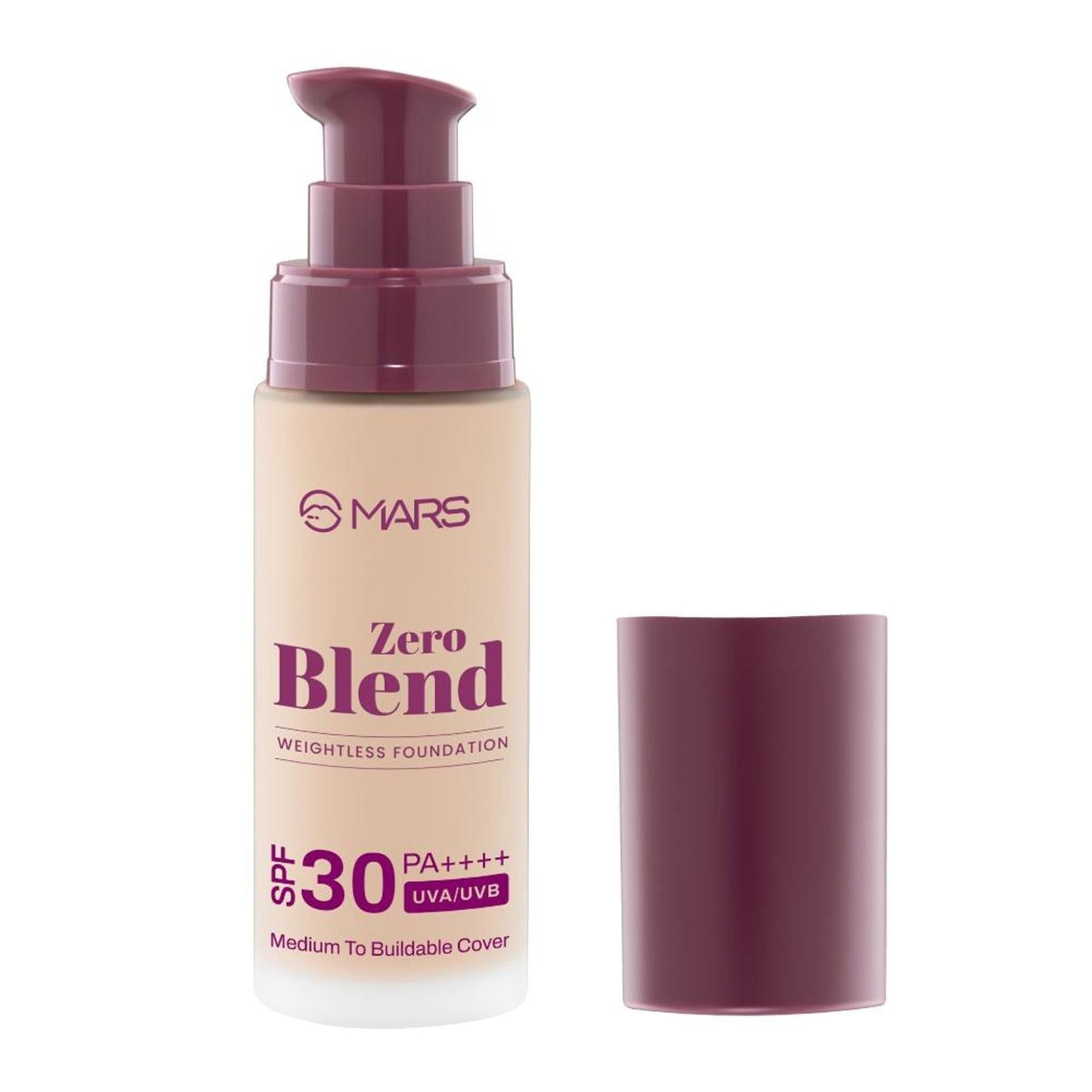 MARS Cosmetics SPF30 PA+++ Zero Blend Weightless Foundation - 04 Almond Butter - Swadesiicart