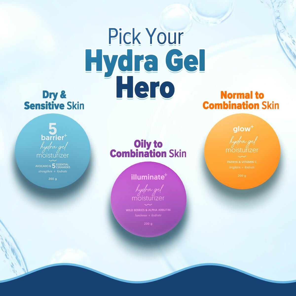 Aqualogica Illuminate+ Hydra Gel Moisturizer with Wild Berries & Alpha Arbutin, Non-Sticky & Quick Absorbing for Luminous Skin - Swadesiicart