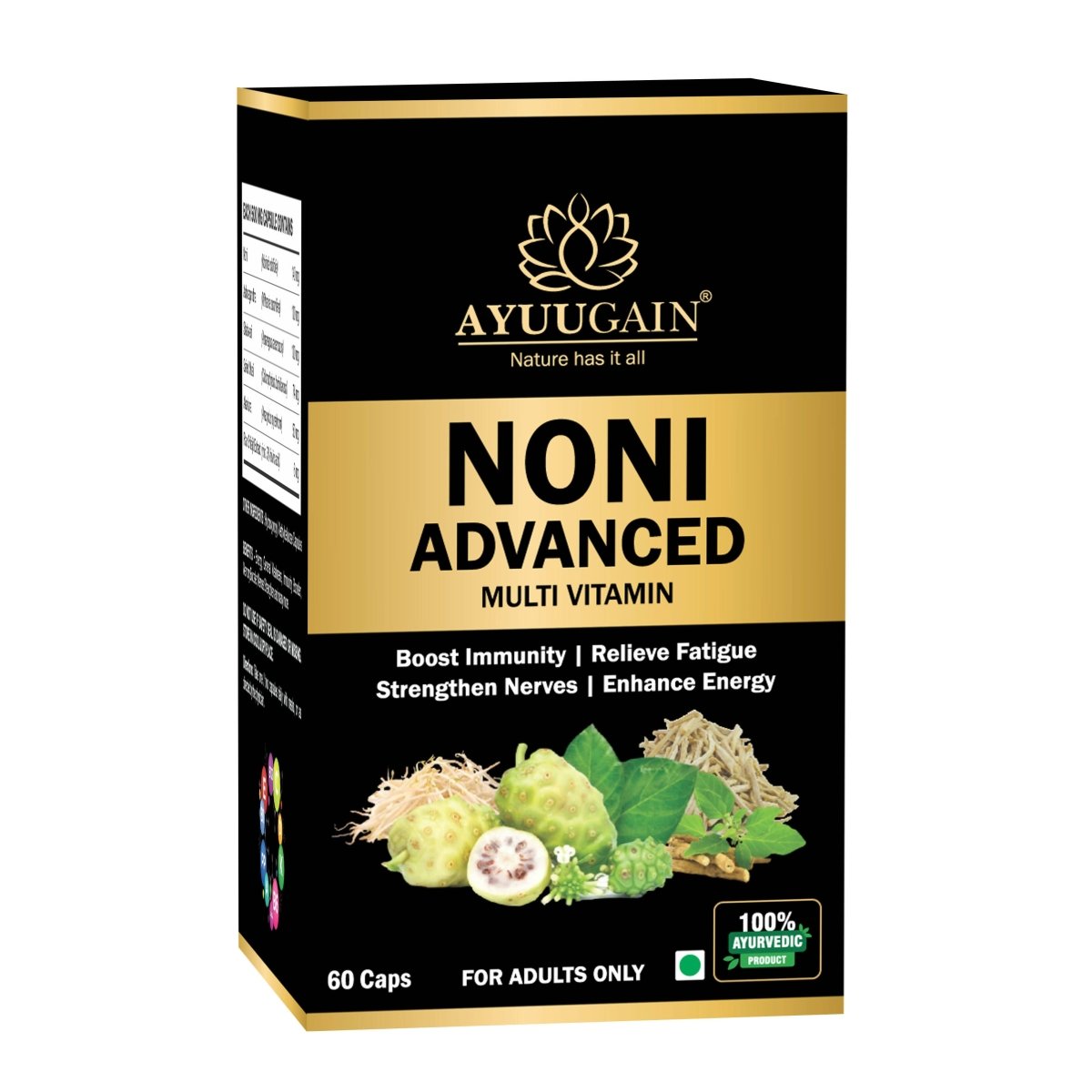 Ayuugain Noni Advanced Multivitamin Capsules | Swadesiicart
