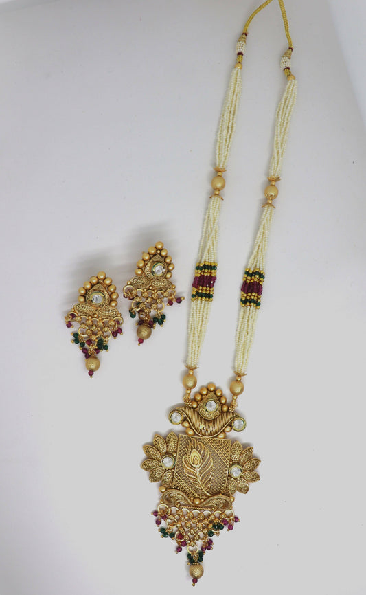 Joban Fashion White Pure Brass With Rajwadi Polish Necklace Set | Swadesiicart
